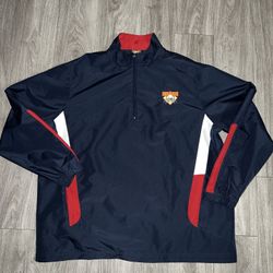 Cooperstown Dream Park Navy Blue 1/4 Zip Bullpen Pullover Windbreaker, Sz L