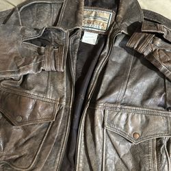 Chelsea London Leather Bomber Jacket