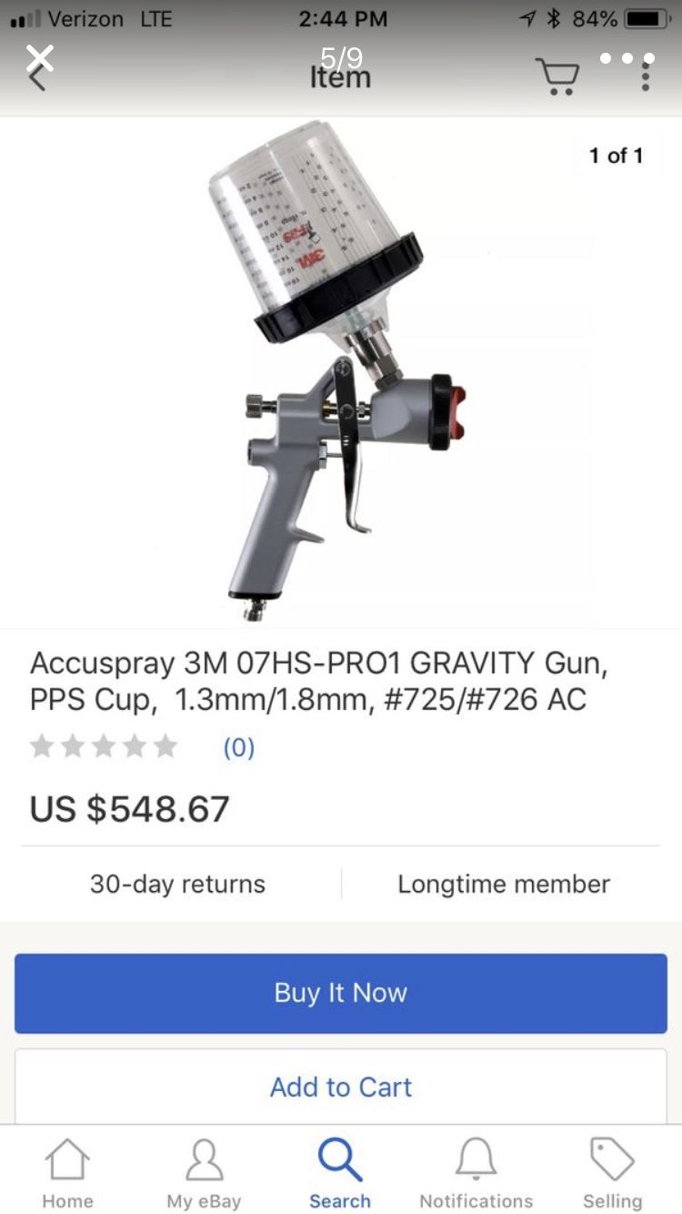 3m Accuspray HVLP Spray Gun Model: 07 Series 726 Air Cap