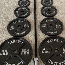 Iron Cast Plates With Barbell