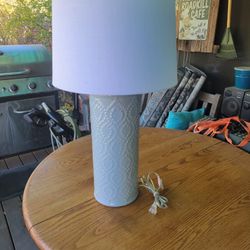 Modern blue ceramic lamp.
