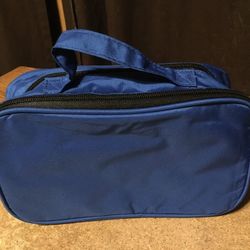 Travel Makeup Case Cosmetic Makeup Bag Mia Serenity Two Zippered Compartments Blue