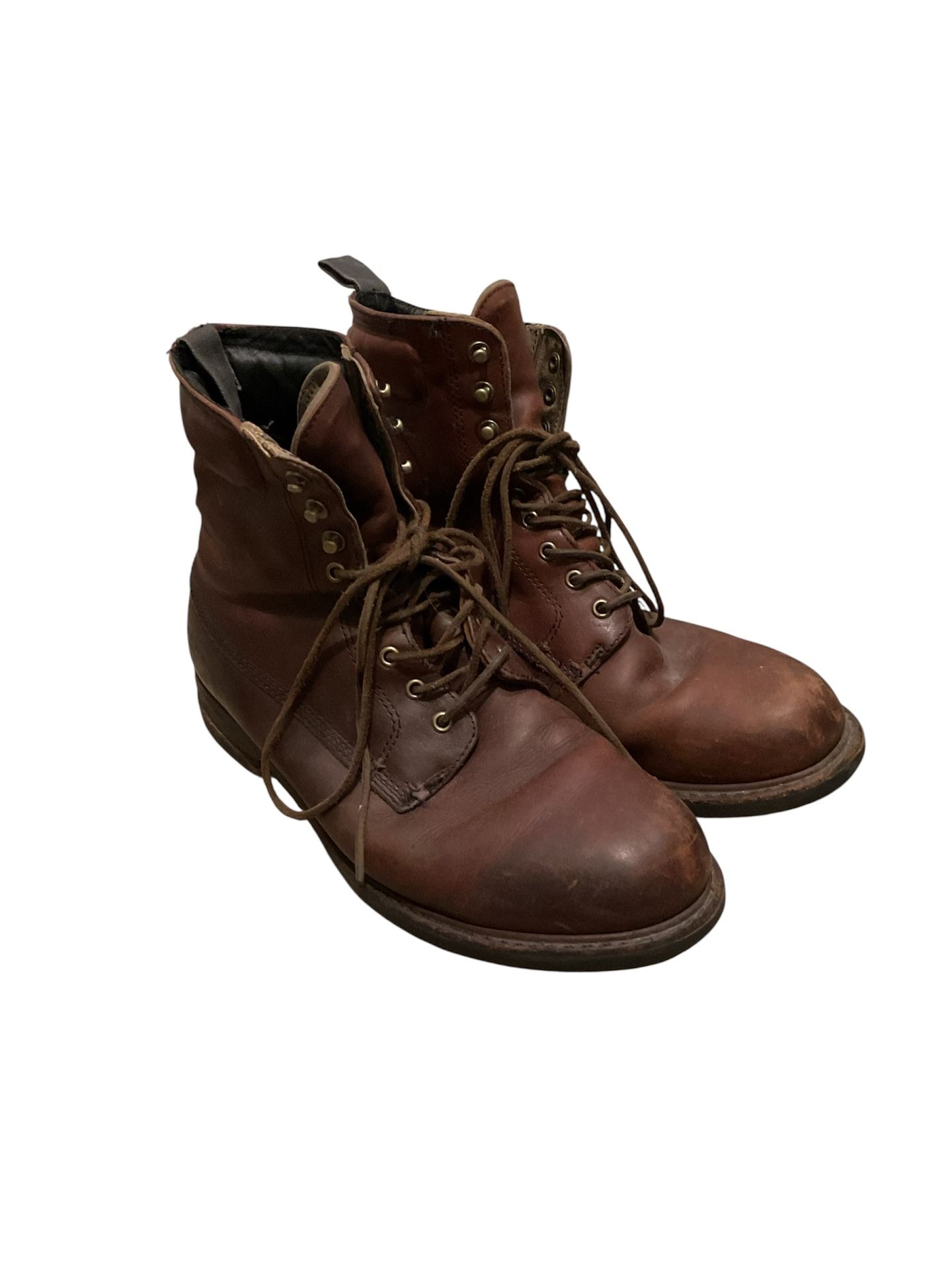 RAG & BONE OFFICER Brown Leather Men's Ankle Lace Up Work Boots Shoes sz 10