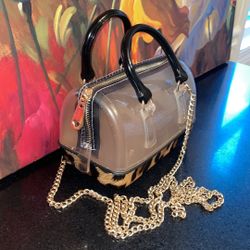 Mini Bag Semi Clear/ Animal Print Leopard 
