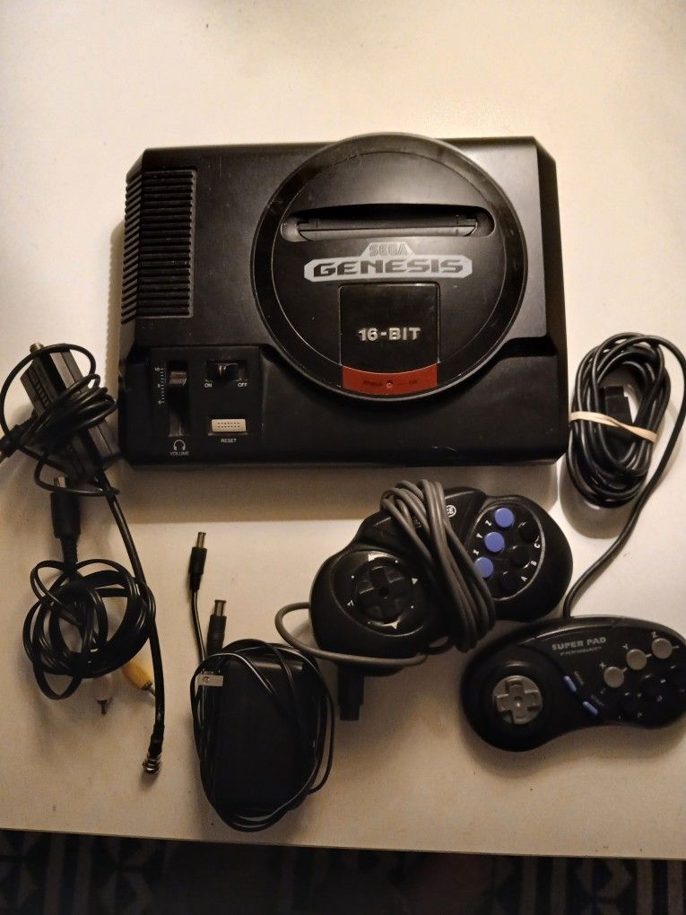 Sega Genesis 1601 System Console with Controllers & Games