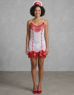 Halloween costume Vintage-Inspired Fringed Nurse Costume Set size medium new in packaging