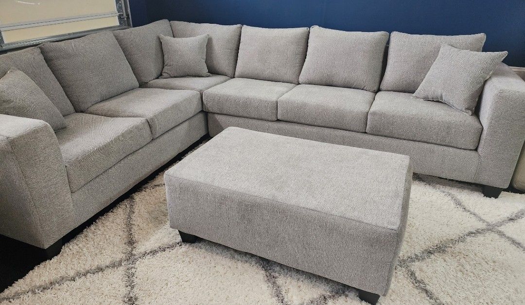 Brand new Artisan Heather Grey 2pc Full Length Sectional (5 colors available)