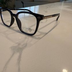 Chrome Hearts Black Vagillionaire Frames with Clear Lens