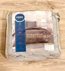 Nestl Black California Cal King Duvet Cover Set With 2 Shams Button Closure 104"x98"