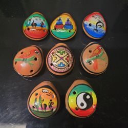 Mexico Clay Art. Painted Whisle Necklace 