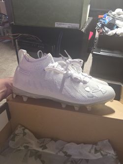 ​Under Armour Blur Smoke MC Football Cleats - All White - Men's Size 8
