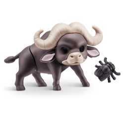 Water Buffalo + Fly (Gumi Yum Surprise - Widlife) Collectible Animal Figurine / Puzzle Toy — with instructions