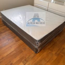 Queen Mattress Set – NEW – Medium Firm Support – Box Spring Included – Delivery Available 