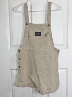 SHEIN Corduroy Tan/Cream Overalls Size 4/Small