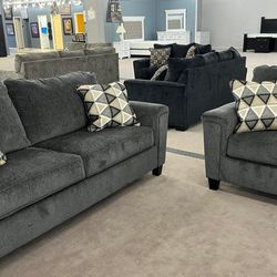 Abinger Smoke Living Room Set Sofa And Love seat 