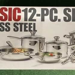 Tools Of The Trade CLASSIC 12 Piece Stainless Steel Cookware Set w/ Stainless Steel Fittings