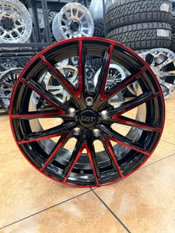 17" 5x114.3 Wheels Black/Red Milled All 4 May Specials While Supplies Last 