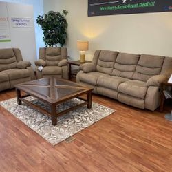 Tulen Mocha Reclining Living Room Set /couches  /Sofa and Loveseat 