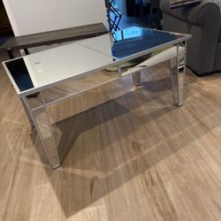 Modern Glass Coffee Table w/ Chrome Frame – Mirrored Top