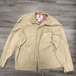 Ecko UNLTD Beige, Bomber Style Full Zip Pockets Jacket Mens XL SOUTHPOLE Y2K
