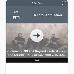 Summer Of '99 Festival 2-Day PIT Passes