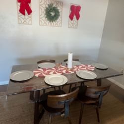 Wooden Table With 4 Chairs