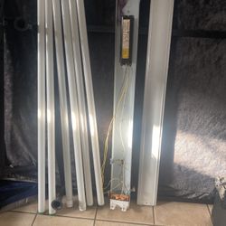 4 Ft Fluorescent Strip Light 6 Tube Bulbs Included 