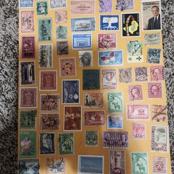 1 Sheet Mix Old Stamps Lot QW 12