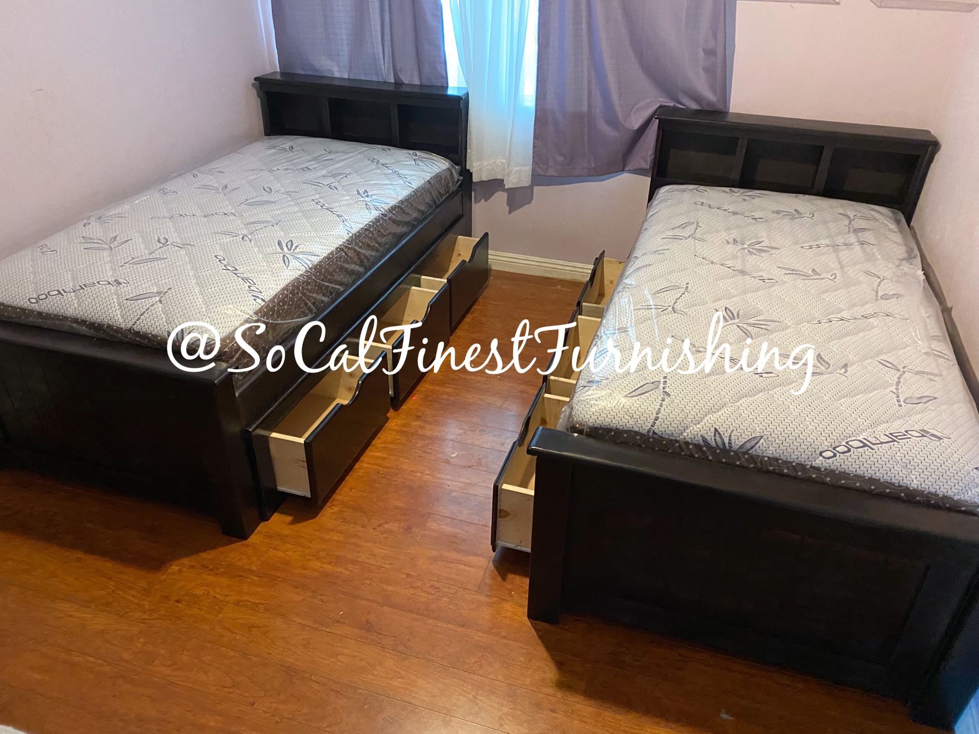 Twin Bed With Drawers And Mattress 