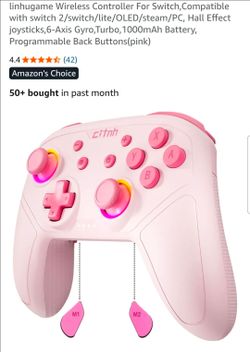 Wireless Controller For Switch,Compatible with switch 2/switch/lite/OLED/steam/PC, Hall Effect joysticks,6-Axis Gyro,Turbo, 1000mAh Battery, Programma