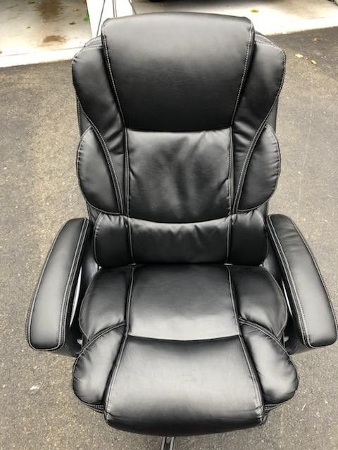 Black Office Chair (Leather)
