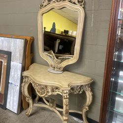 Rococo Style Table With Mirror 