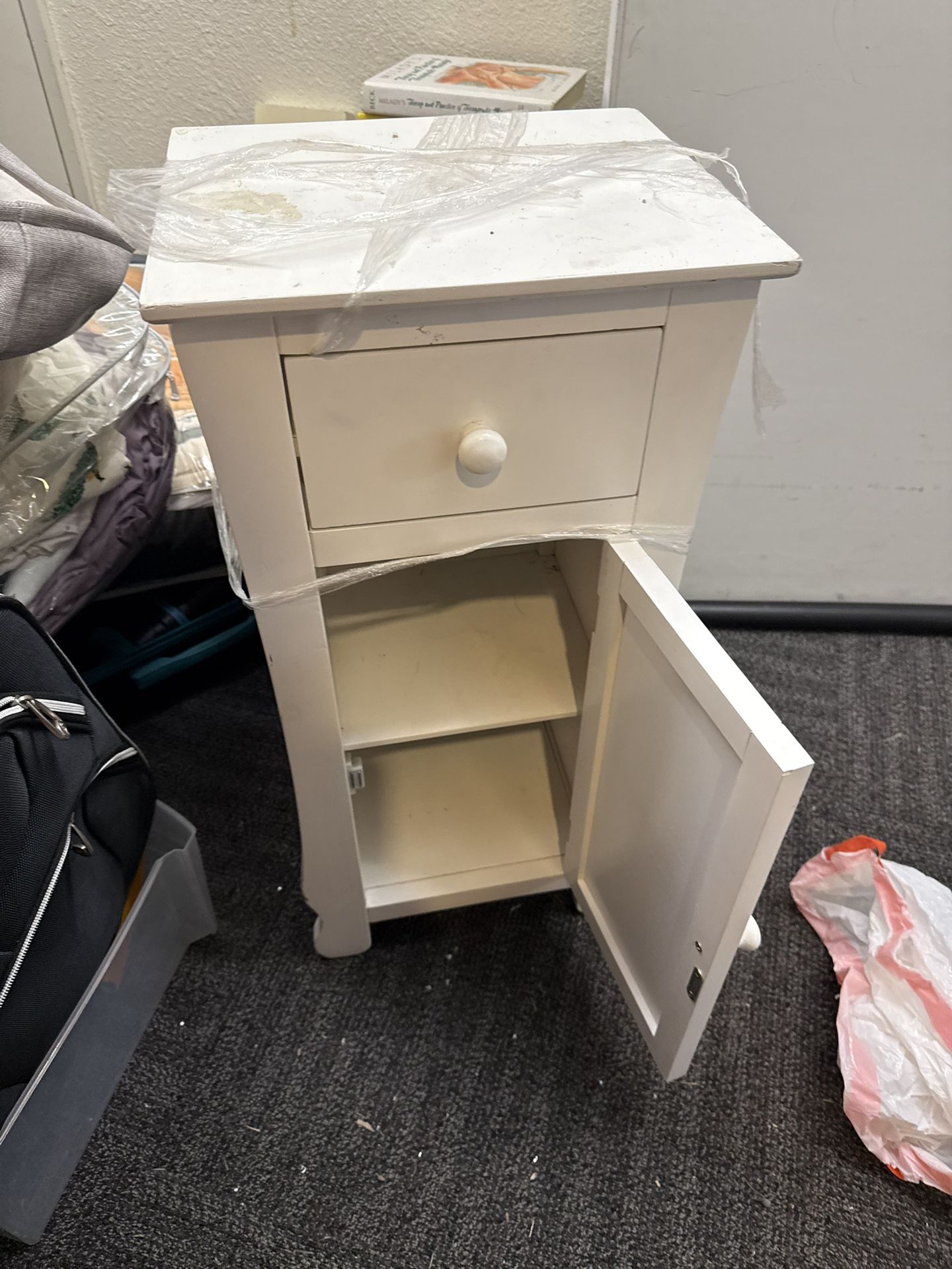 White, cute little end table side table