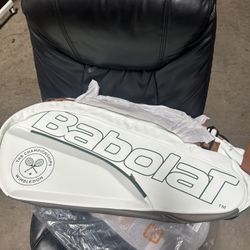 Babolat Pure Racquet Holder x6 Wimbledon Tennis Bag (White/Grey)