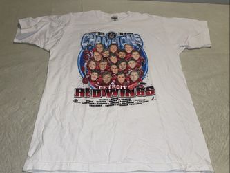 Detroit Red Wings Stanley Cup Champions Shirt Men Xl USA Made Two In A Row Fotl