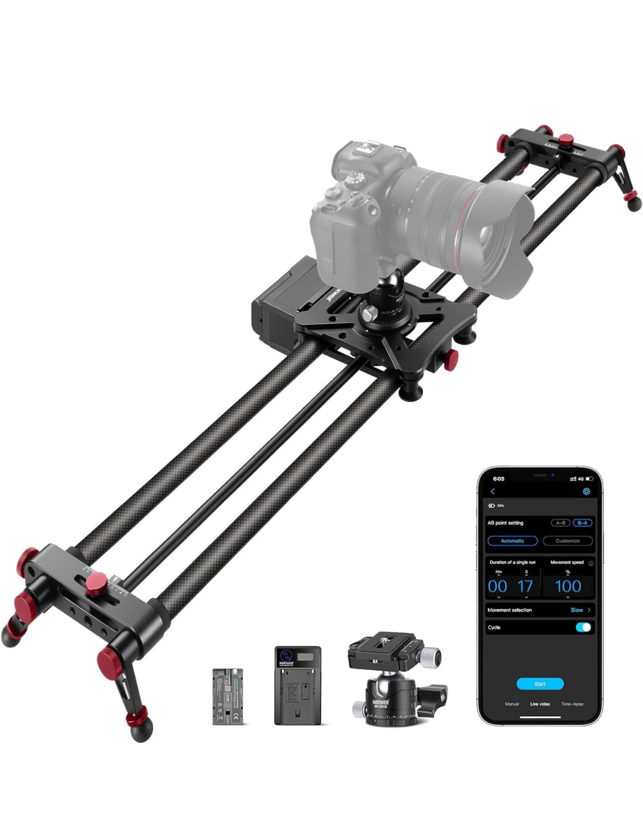 NEEWER 39.4”/100cm Motorized Camera Slider