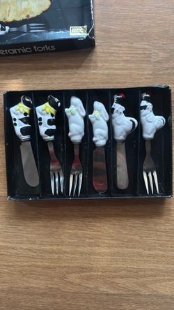 Ceramic Animal Handle Forks and Knives Set