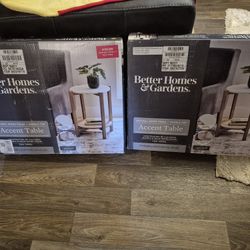 2 Marble Top Accent Tables