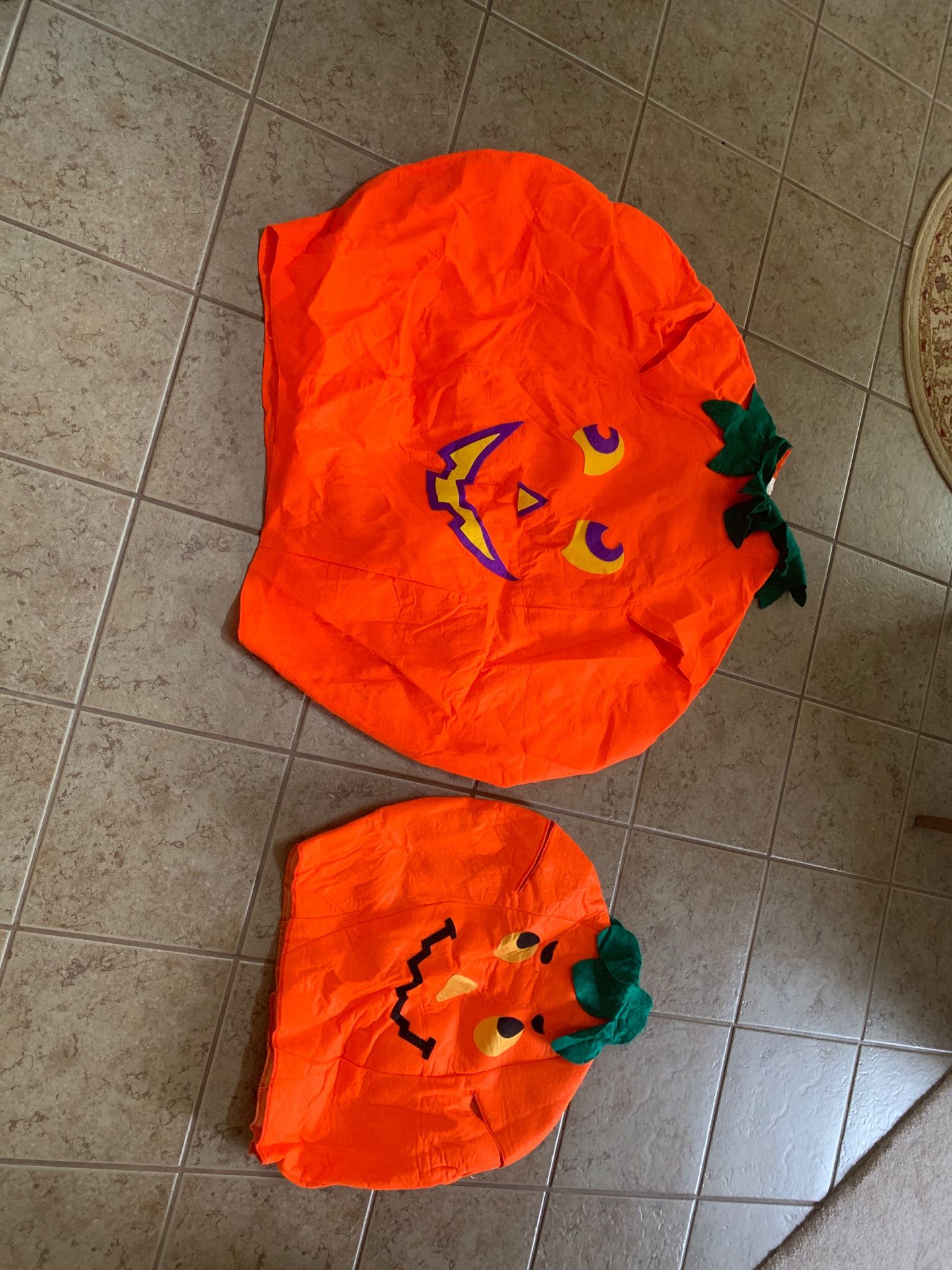 Pumpkin costumes one adult and one child
