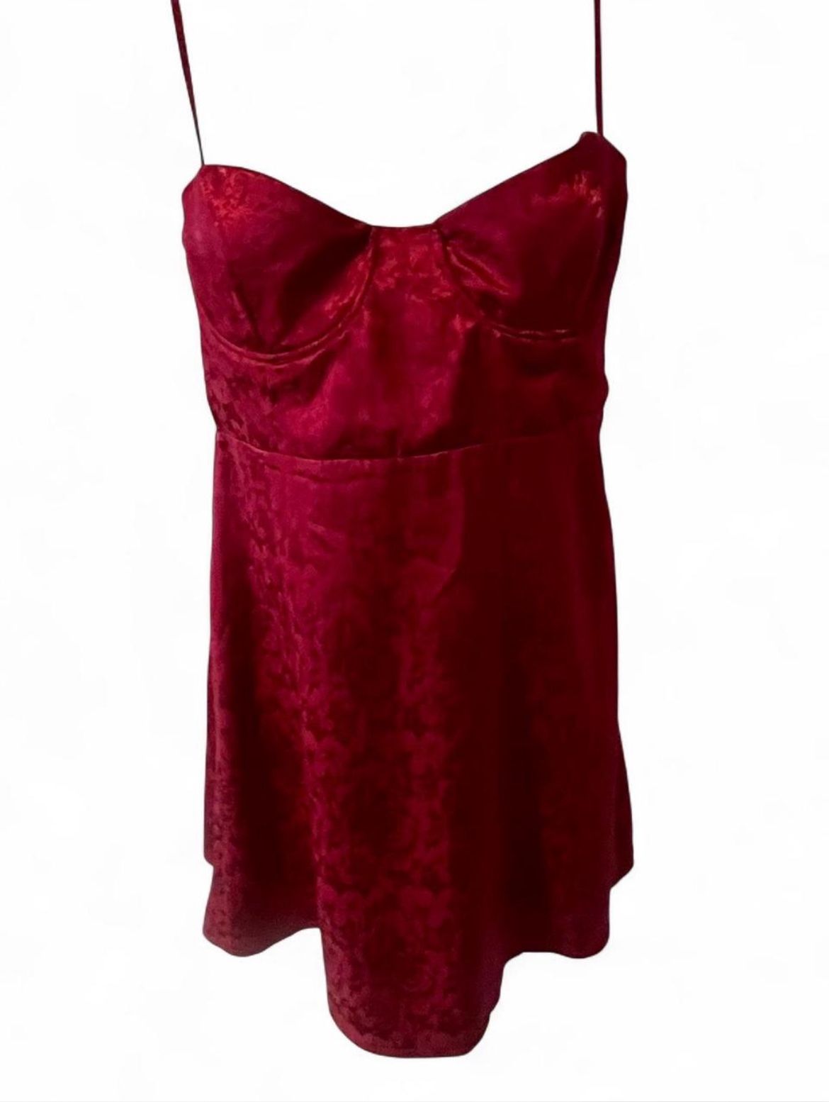 Size M Burgundy Satin Mini Dress