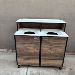 Restaurant Trash Can With Cabinet 