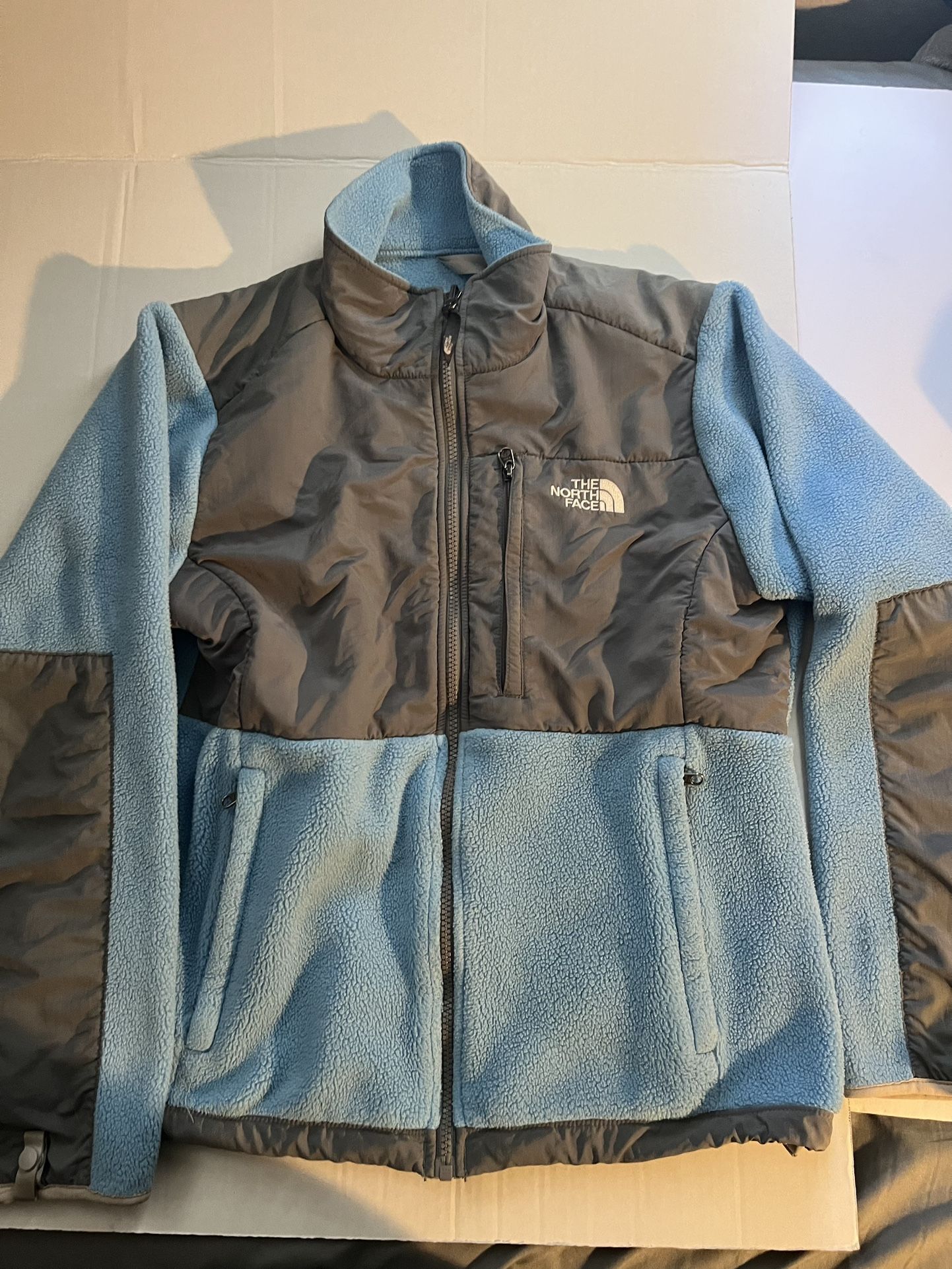 The North Face Jacket Women Medium Blue/gray Full Zip Long Sleeve Fleece