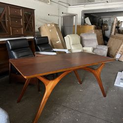 Mid Century Modern 63” Solid Wood Dining Table