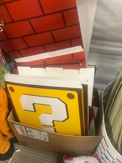 Mario blocks party decor