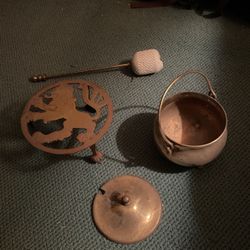 Old Time Brass Flame-heated Kettle 
