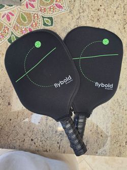 2x FlyBold Pickleball Rackets with Cover Sleeves