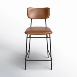 All Modern Turin Leather Counter Stools (3) 