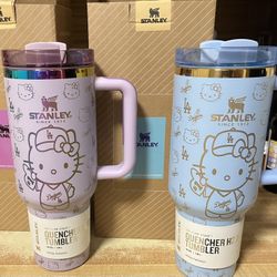 Hello Kitty Stainless Steel Tumbler With Handle And Straw Hot & Cold 40 Oz