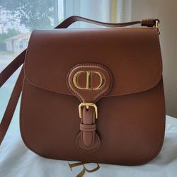 Dior Bobby Frame shoulder bag in Brown Leather Crossbody with Gold Accent