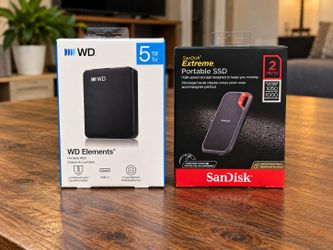 New SanDisk Extreme 2TB SSD & Western Digital Elements 5TB HDD Bundle ($600+ MSRP)